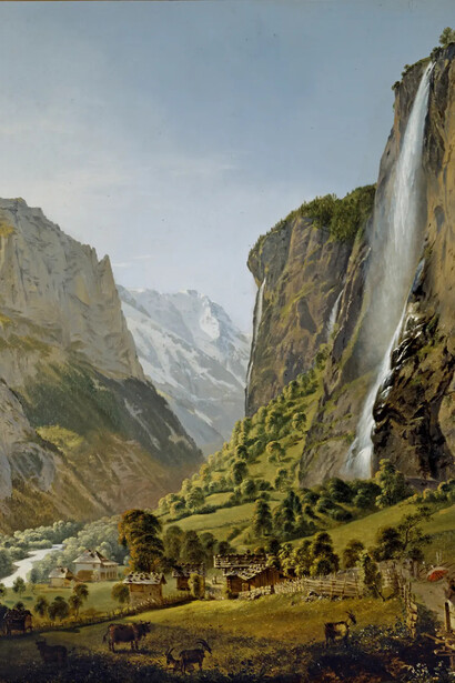 Franz Niklaus König, Der staubbach im lauterbrunnental [The staubbach falls in the Lauterbrunnen Valley], 1804. Avec l’aimable autorisation du Kunstmuseum Bern