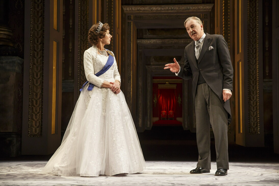Helen Mirren as Queen Elizabeth II and Michael Elwyn as Anthony Eden Photo Joan Marcus