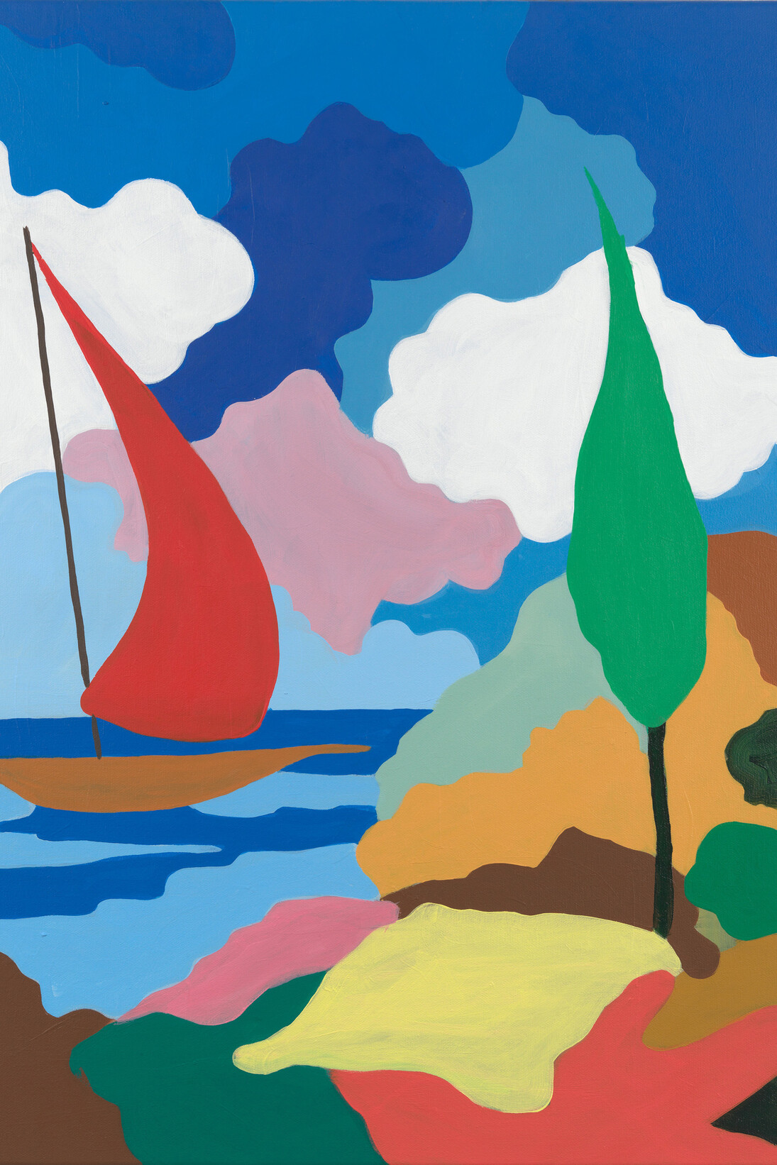 Djordje Ozbolt, 50 ways to leave your lover (Details), 
2014, 50-part acrylic on canvas painting installation, wooden trolley, 159.5 x 79.8 x 122.2 cm / 62 3/4 x 31 3/8 x 48 1/8 in, 50 parts, each part 61 x 46 cm / 24 x 18 1/8 in. Trolley: 159.5 x 79.8 x 122.2 cm / 62 3/4 x 31 3/8 x 48 1/8 in. Photo: Alex Delfanne © Djordje Ozbolt. Courtesy the artist and Hauser & Wirth
