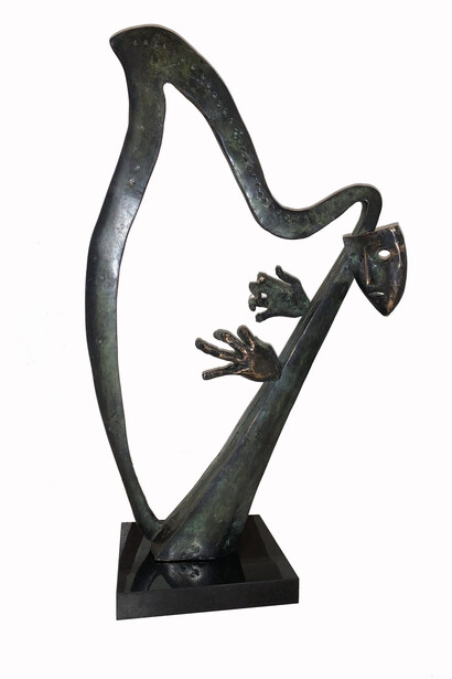 Kristóf Tóth, Harpist. Courtesy of Koller Gallery