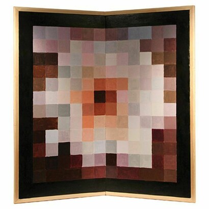 Flower (verso), Acrylic on Folding Screen, 39" x 39", 2012