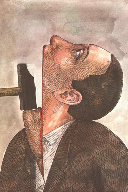 Roland Topor, illustrazione "Prisoners of Conscience" (1977)