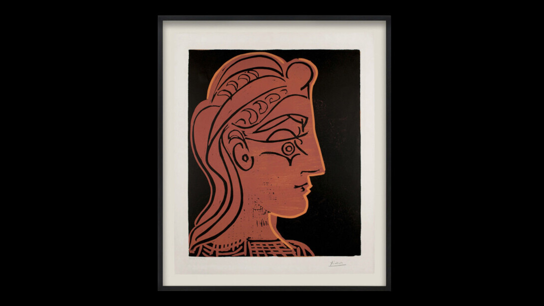Pablo Picasso, Tête de femme (de profil), 1959
Linocut in colors on Arches paper,
29 1/2 x 24 1/2 in,
75 x 62.3 cm