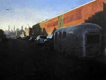 Hollis Dunlap, Distant City, 2014, Oil on Canvas, 32" x 50"