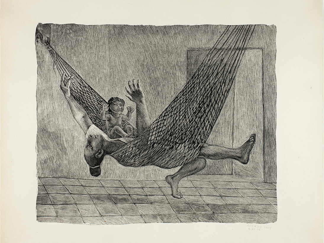 Alfredo Zalce. In the Hammock, from Estampas de Yucatan, 1946. The Art Institute of Chicago. Gift of Mr. and Mrs. Joseph R. Shapiro.
