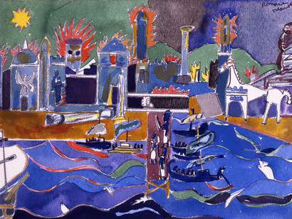 The Fall of Troy, Watercolor and Graphite on Paper	1977	Private Collection, Courtesy of Jerald Melberg Gallery, Charlotte, NC