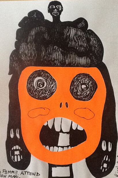 Raphaëlle Ricol, Sans titre, 2009, Posca et collage sur papier, 33 x 24 cm, Courtesy Galerie Patricia Dorfmann, Paris