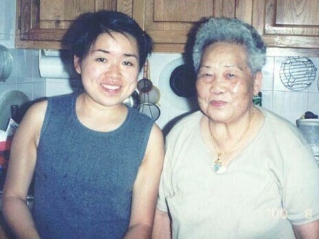 Jenny Seu Kueng Low Wong with her grandmother