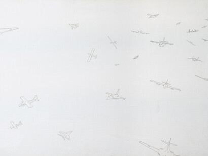 Alighiero Boetti, Cieli ad alta quota, 1988. Courtesy of Ben Brown Fine Arts