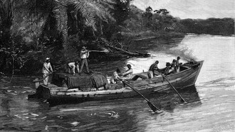 Boteros en el San Juan, a mediados del siglo XIX