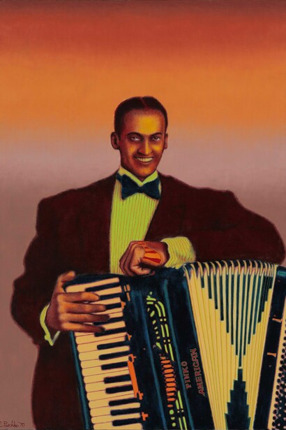 Ed Paschke (1939‒2004), Mannish Boy, 1970, Oil on canvas, 127 x 86 cm, Hall Collection, courtesy of Hall Art Foundation © Ed Paschke