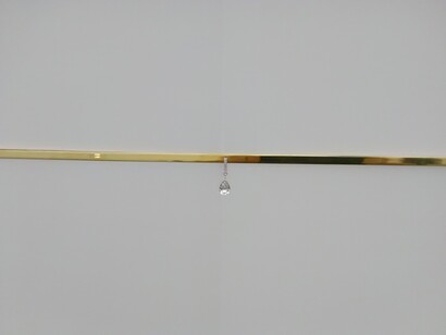 We Focus on a Woman Standing Sideways, 2013-2017. Bronze, Swarovski Crystal drop earring