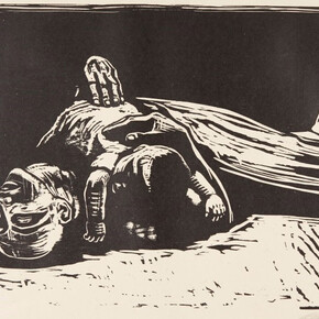 Käthe Kollwitz (1867–1945), Plate 5 from Krieg (War): The Widow II, 1922, woodcut
© The Trustees of the British Museum
Reproduced by permission of private collection