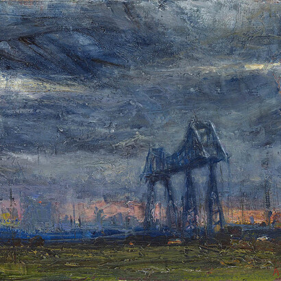 Andrew Gifford, Towards the Transporter Bridge, Dusk