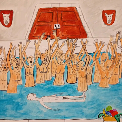 Ray Lopez, The swimming pool (detail), 2015. Courtesy of Fountain House Gallery