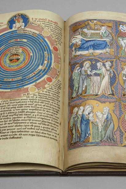 Doppelseite aus dem Faksimile des De Lisle Psalters (Detail)
