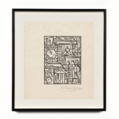 Joaquín Torres-García, untitled, 1934
Woodcut on Japan paper,
11 x 9 7/8 in,
27.8 x 25 cm.
Edition of 50