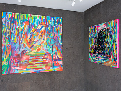 César Urrutia, Saturday night, exhibition view. Courtesy of Galería Hilario Galguera