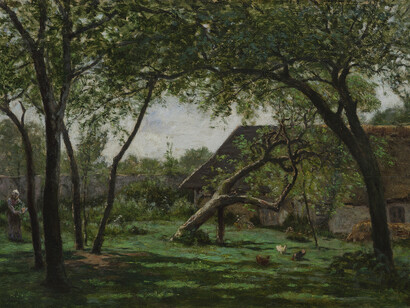 Eugène Boudin, Petite métairie aux environs de Honfleur, 1856-1860. Avec l’aimable autorisation du Musée Marmottan Monet