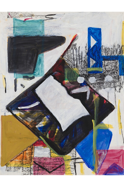 Shirley Jaffe, Untitled, n. d., gouache on paper, 25 5/8 x 19 ¾ inches (65.08 x 48.26 cm)