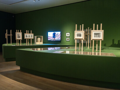 Reinventar América: construir, borrar, repetir, vista de exhibición. Cortesía del Museo Amparo 