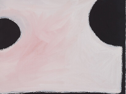 Paddy Bedford, Merrmerrji, 2004, Natural earth pigments and synthetic binder on composition board. 31 1/2 x 39 3/8 inches, © Paddy Bedford estate, courtesy William Mora Galleries, Melbourne, Photo: Sid Hoeltzell