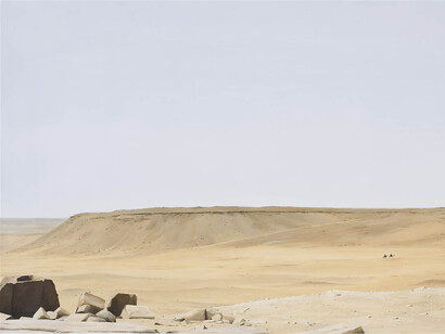 Max Werner, Giza Plateau, Acrylic on Canvas, 34" x 57"