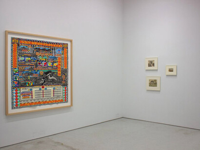 Chuck Webster, The completist, works on paper, exhibition view. Courtesy of M. David and Co. Gallery
