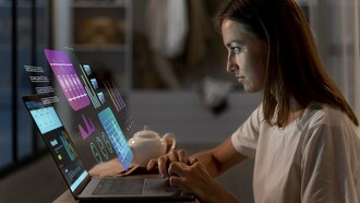 A person using AI tools, reflecting how we live in an AI age and its widespread use 