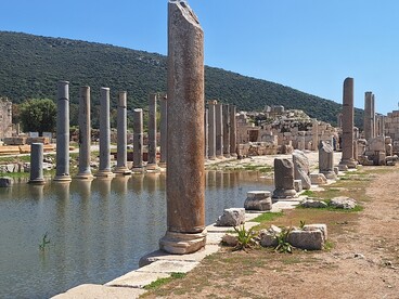 Antica città di Pergamo, situato nell'odierna Bergama, Turchia. Foto di Valeria Caldelli