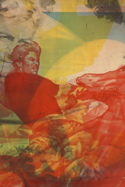 Mimmo Rotella, Cavalcata selvaggia (detail), 1966, artypo, 97.5 x 111 cm, c.o. Robilant+Voena