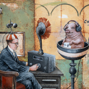 Tyson Grumm, Neither Here Nor There (this sounds absurd), acrylic on panel, 15x21 inches. Courtesy of the artist and Particia Rovzar Gallery