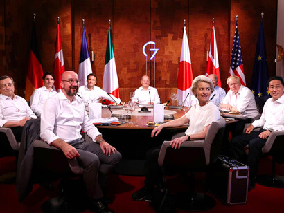 Imágenes de la reunión destinada a la cooperación en materia de política exterior y de seguridad, Cumbre del G7, 2022