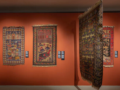 Afghanistan, rugs of peace and war, exhibition view. Courtesy of Museu Oscar Niemeyer