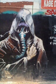 Atenas. Grafiti que reza "la revolución está llegando"