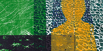 Matthias Mansen, Bather, before the Storm, 1991, woodcut, National Gallery of Art, Washington, Gift of Daniel Bell