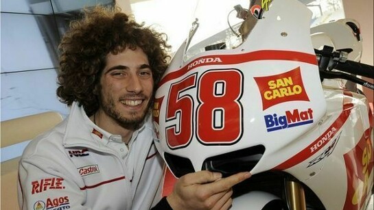 Marco Simoncelli alla presentazione della nuova Honda del team Gresini