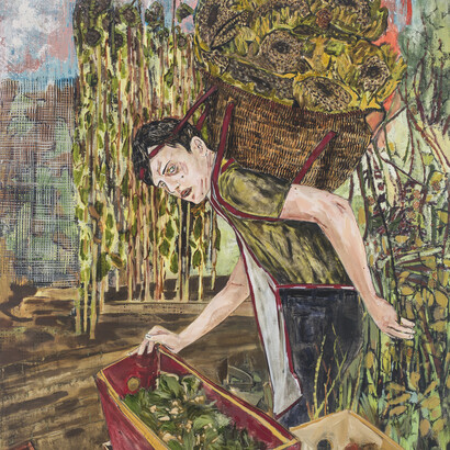 Hernan Bas, “Ripe”, 2015, Acrylic on linen, 152,4 x 121,9 cm / 60 x 48 inches, Photo: R. H. Hensleigh, Courtesy Galerie Perrotin