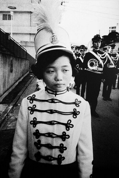 Daido Moriyama, Baton Twirler, 1967 / 2003, Gelatin silver print, 59.1 x 39.4 in (150 x 100 cm), Courtesy of Simon Lee Gallery and Taka Ishii Gallery, Tokyo