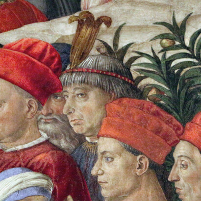 Particolare dell’Adorazione dei Magi, XV secolo, Chiesa di S. Maria del Tiglio, Gravedona