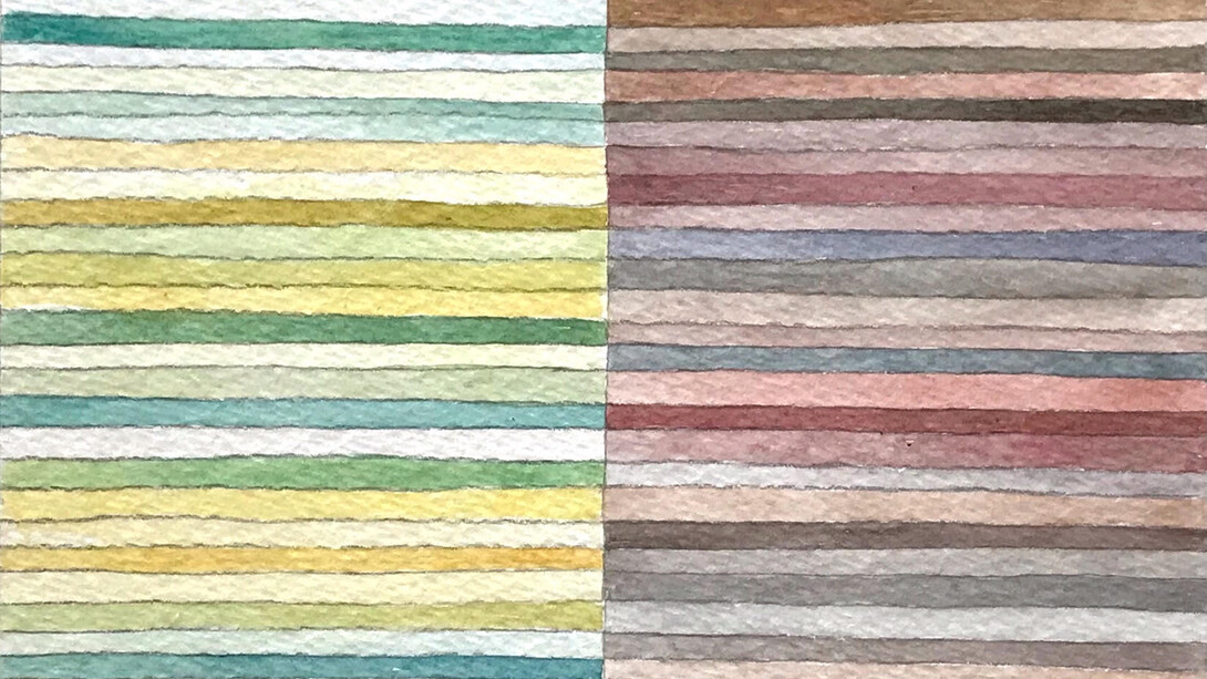 DIVISION, watercolour 16 x12cm, Mark Weighton, 2023