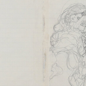 Gustav Klimt, Study for the left group of figures in the painting "The bride" from the last sketchbook, 1917. Courtesy of Lower Belvedere