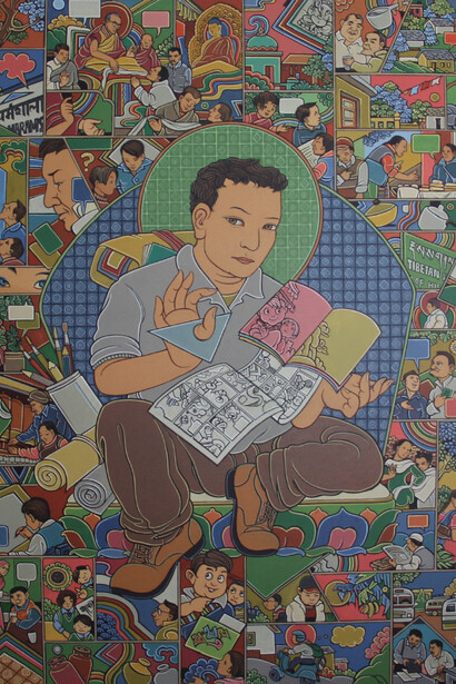 Sodhon, I Exist, 2014, USA, Acrylic on Canvas, 101.6 x 76.2 cm (40 x 30 in)