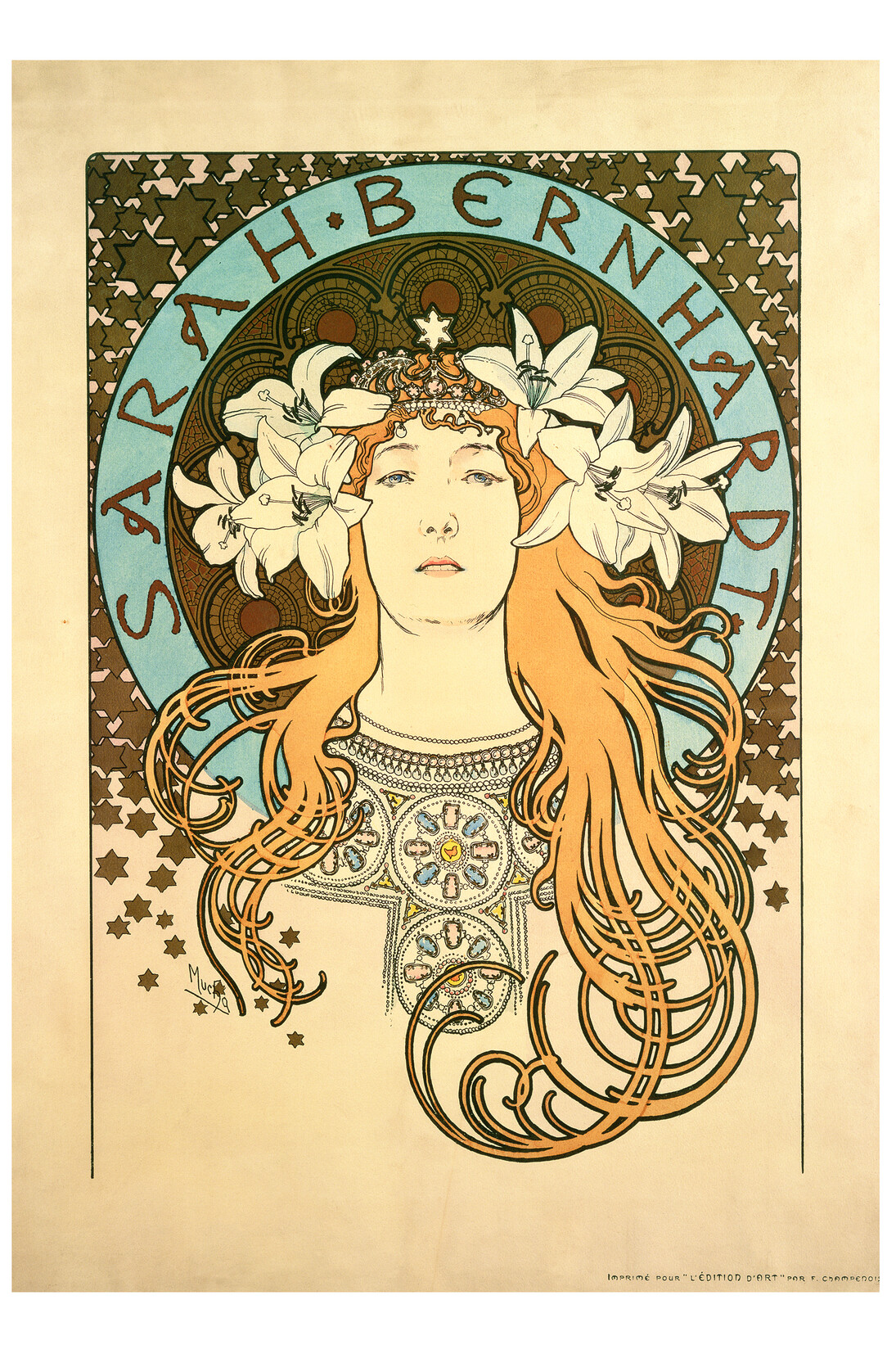 Alphonse Mucha, Sarah Bernhardt as La Princesse Lointaine: Poster for La Plume magazine, 1897, Colour lithograph
© Mucha Trust 2015