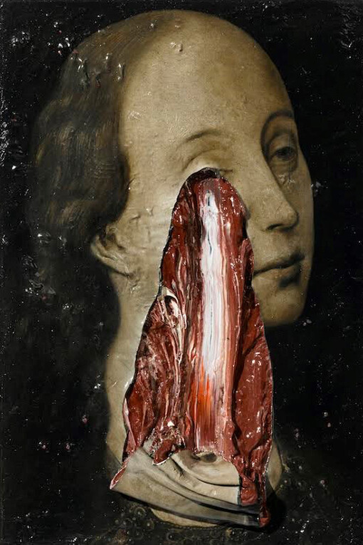 Nicola Samorì, Bujo, 2014, oil on wood, 31 x 21 cm          
