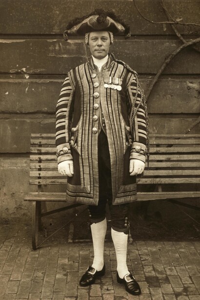 Christina Broom, Portrait of a State Coachman at the Royal Mews, 1920 © Museum of London