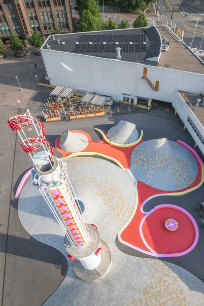 Yinka Ilori MBE, Transparent happiness, exhibition view. Courtesy of Amos Rex