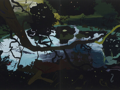 Daddy Witch, 2008, by Clare Woods, b1972, enamel and oil on aluminium, Arts Council Collection © the artist courtesy Stuart Shave Modern Art