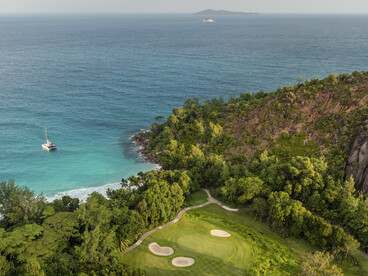 Constance Lemuria in Praslin, Seychelles, is a beautiful resort, featuring a vast golf course that provides excellent opportunities for walking in the heart of nature