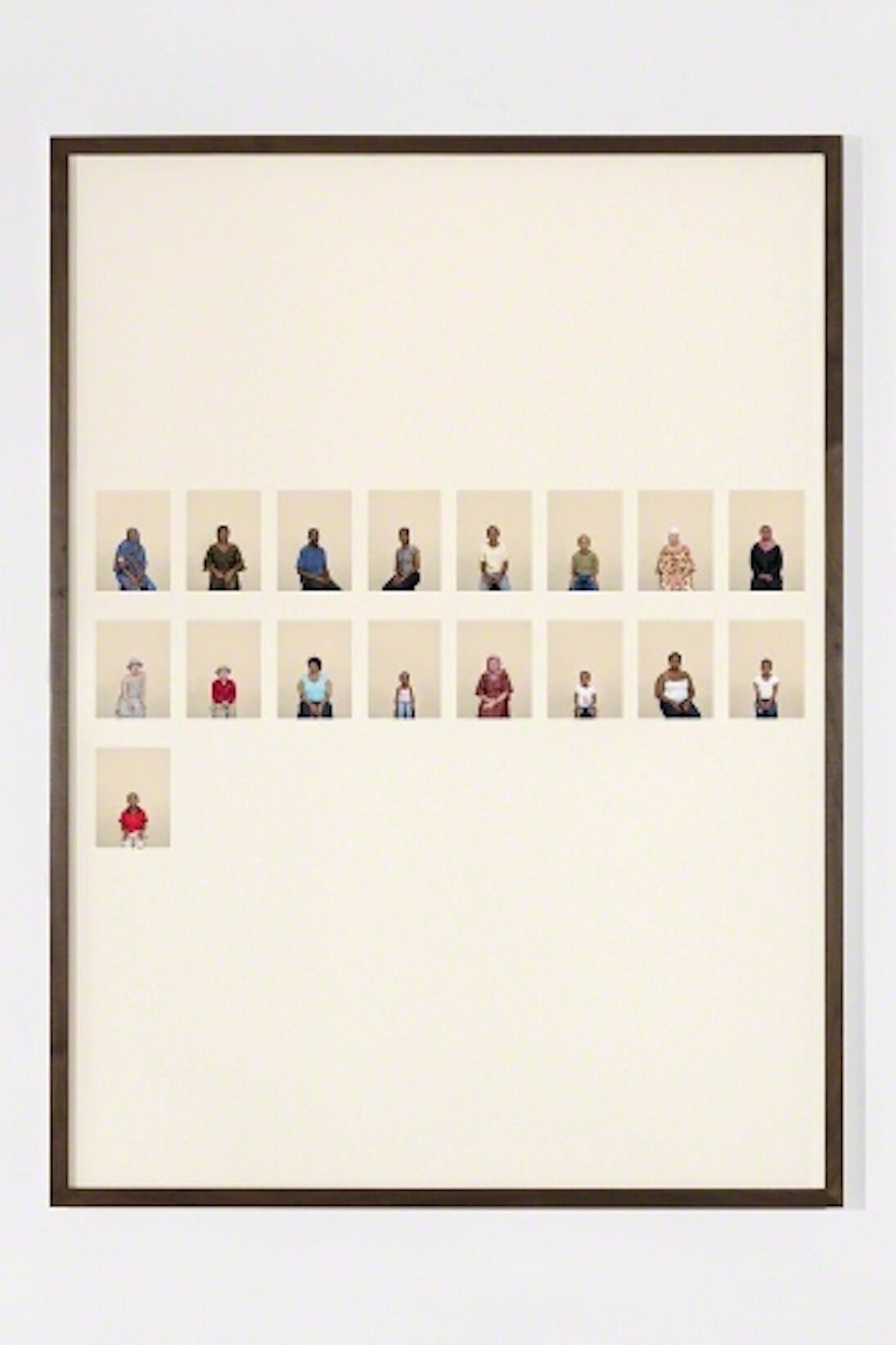 Taryn Simon, Chapter V, A Living Man Declared Dead and Other Chapters I-XVIII, 2011, Archival inkjet prints comprised of 3 components, 84 x 118 3/4 inches (213.4 x 301.6 cm) © Taryn Simon. Courtesy Gagosian.
